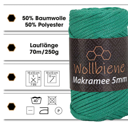 Macrame-lanka 5mm | 70m | Solmimiseen ja käsitöihin