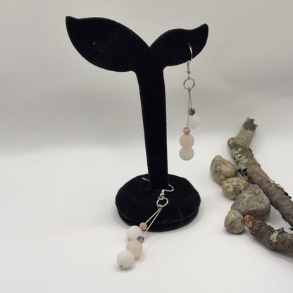 AVENTURIINI & PINK ZEBRA JASPER Korvakorut - Vaaleanpunainen Harmonia 7cm