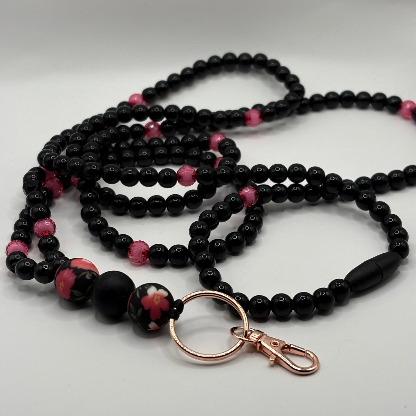 Avainnauha olan yli, musta-pinkki 160 cm