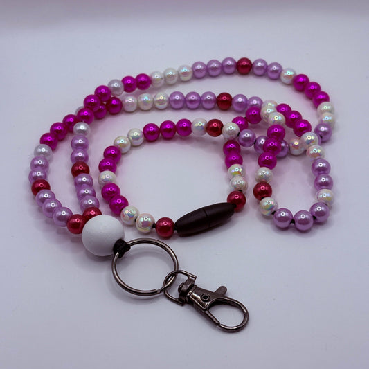 Avainnauha kaulaan pinkki-violetti 80 cm