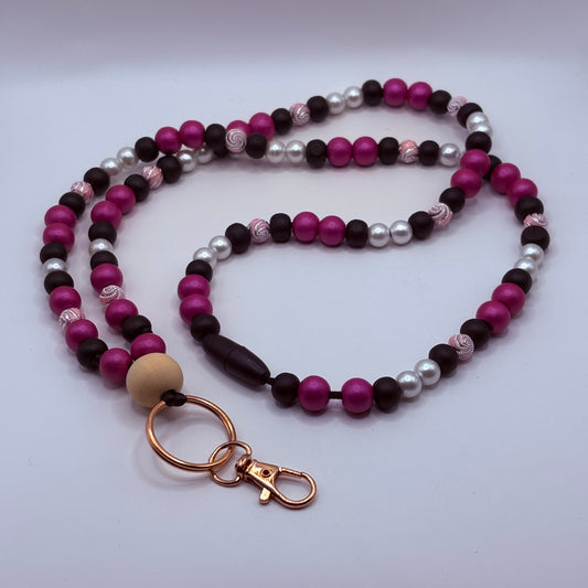 Avainnauha kaulaan lila-musta 80 cm