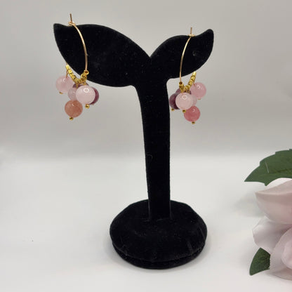 HERUKAT Korvakorut - Ruusukvartsi & Ametisti 2,5cm