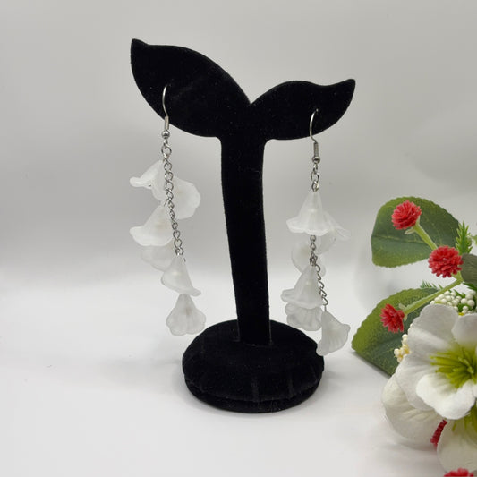 TRUMPETT Earrings - Acrylic &amp; Glass Beads 9cm