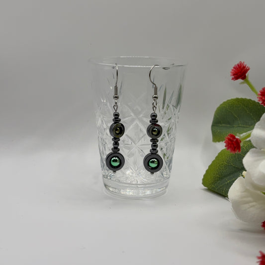 EYES - earrings made of Hematite stone 