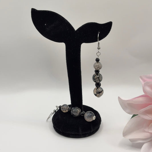 AGATE Earrings - Grounding Natural Stone 7cm