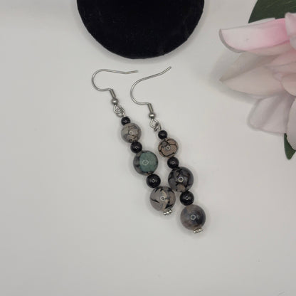 AGATE Earrings - Grounding Natural Stone 7cm