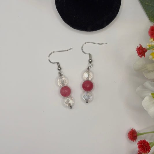JADE Earrings - Jade &amp; Glass 5cm