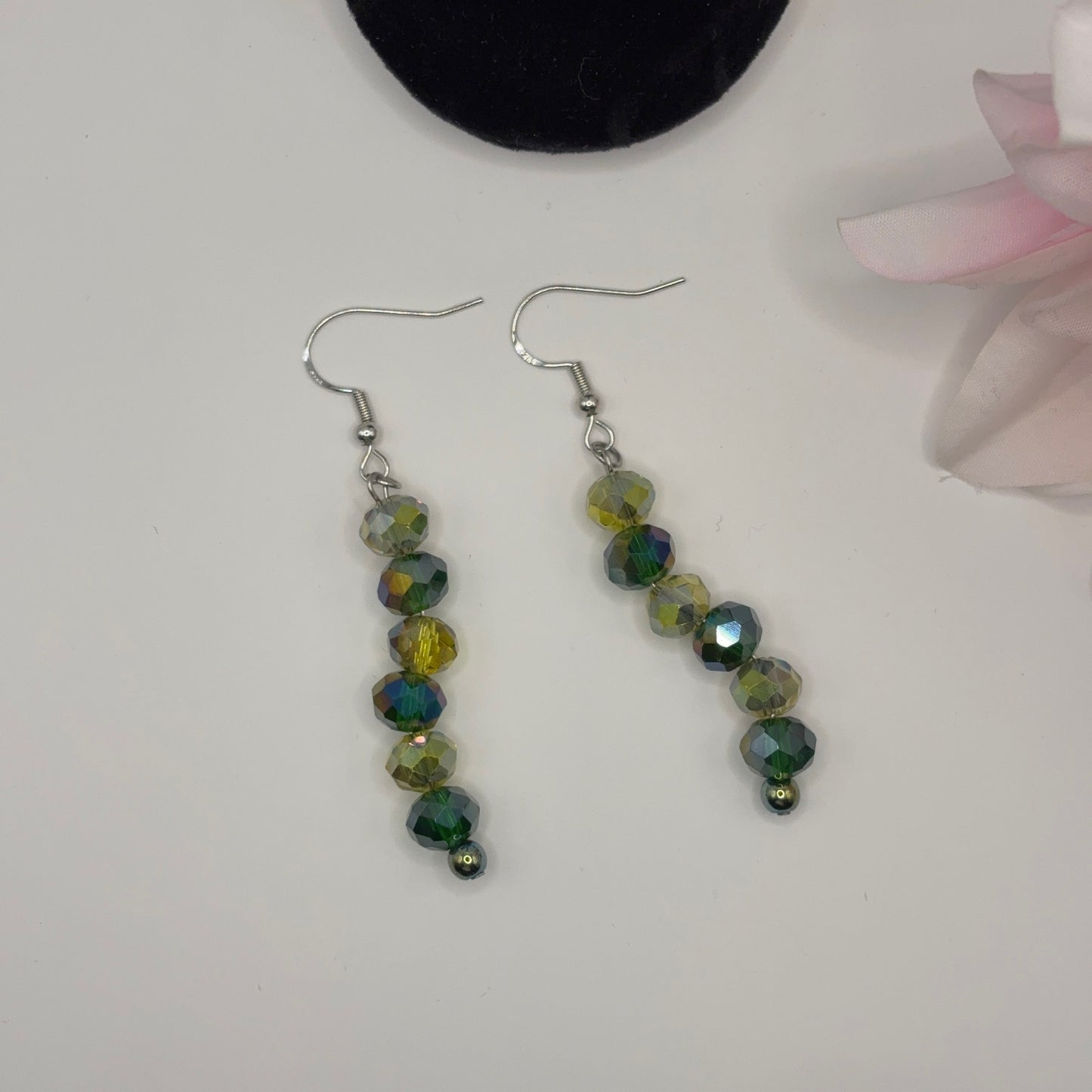 FASETTI Earrings - Faceted Glass &amp; Hematite 7cm