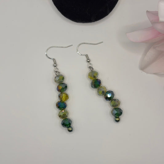 FASETTI Earrings - Faceted Glass &amp; Hematite 7cm