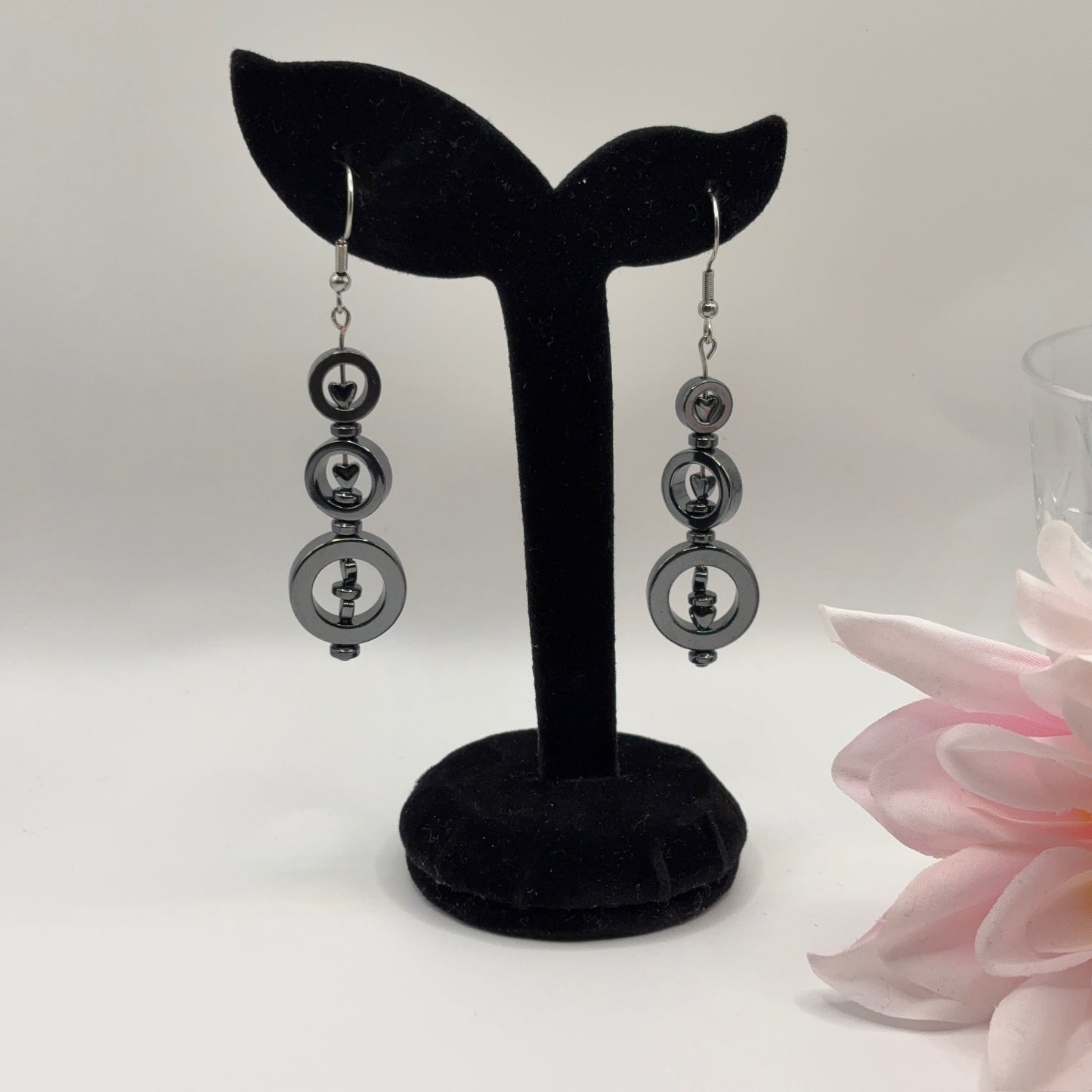 RINGS Earrings - Hematite 7cm