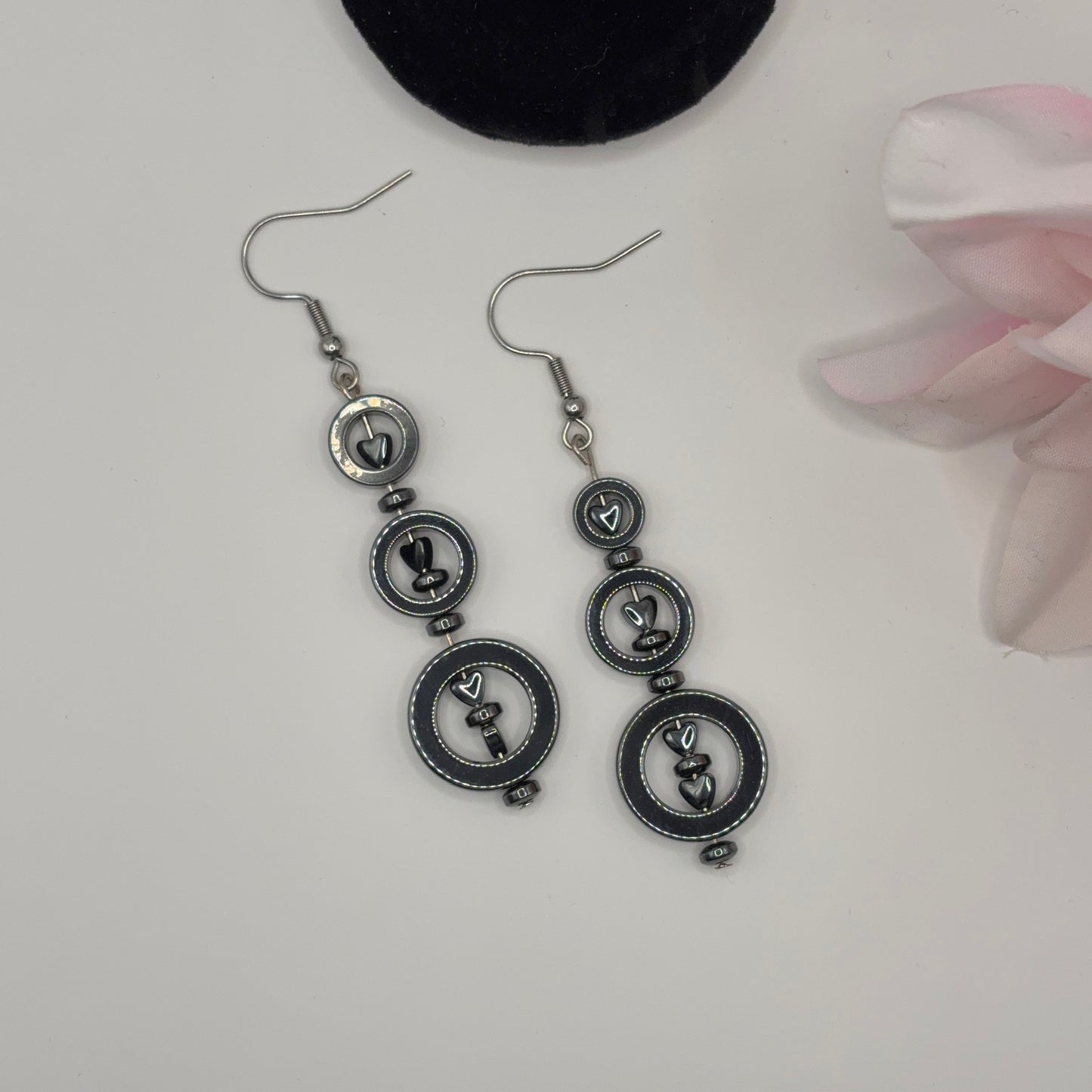RINGS Earrings - Hematite 7cm