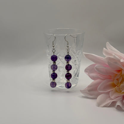 ACATE Earrings - Agate &amp; Acrylic 7cm