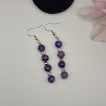 ACATE Earrings - Agate &amp; Acrylic 7cm