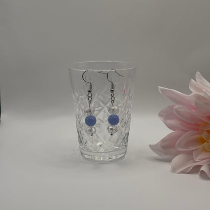 ANGELITE Örhängen - Angelite &amp; Glass 5cm