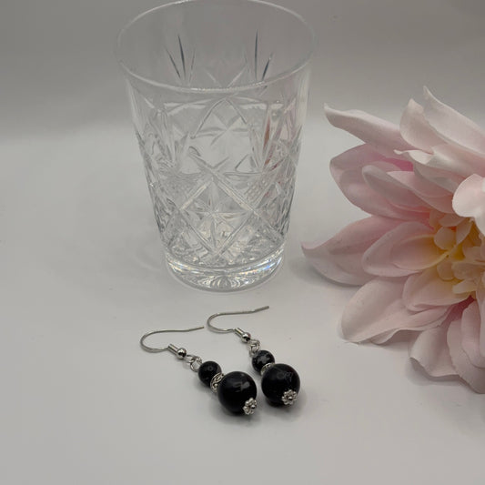 OBSIDIAN Earrings - Protective Natural Stone 5cm
