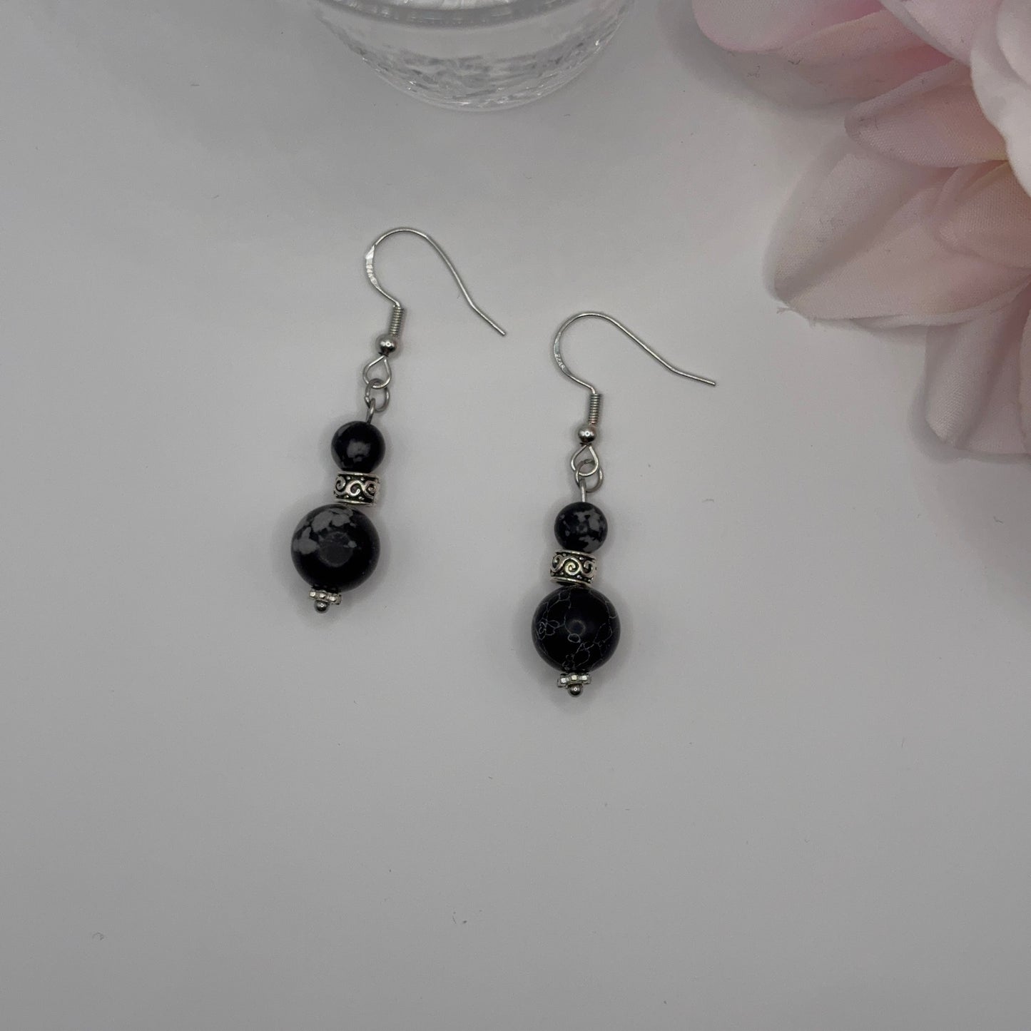 OBSIDIAN Earrings - Protective Natural Stone 5cm