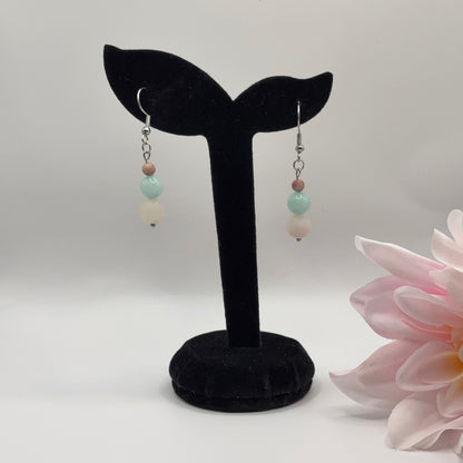 KEVEYS - korvakorut Aventuriini, Pink Zepra & Jasper -kivistä