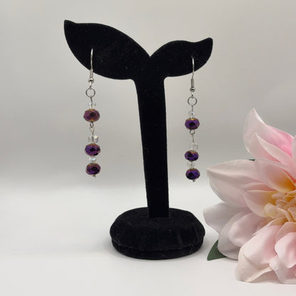 FASETTI Earrings - Purple Glass 6cm