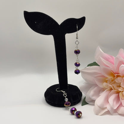 FASETTI Earrings - Purple Glass 6cm
