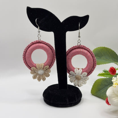 FLOWER - crocheted earrings made of cotton yarn