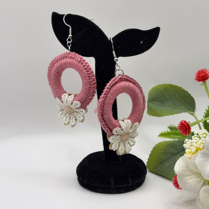 FLOWER - crocheted earrings made of cotton yarn