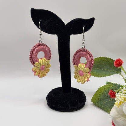 FLOWER - crocheted earrings made of cotton yarn 