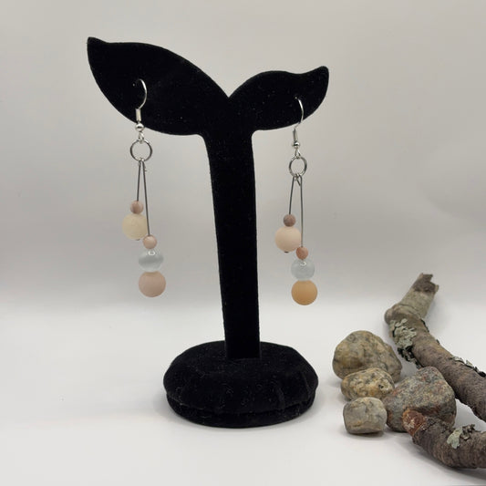 PINK AVENTURINE Earrings - Aventurine &amp; Cat's Eye 7cm