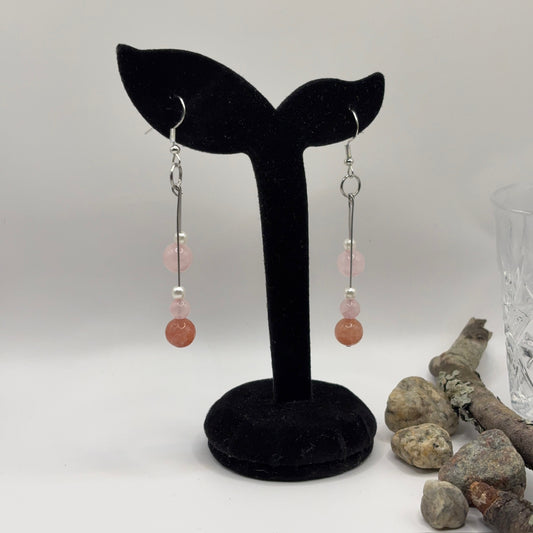 ROSE QUARTZ - earrings 