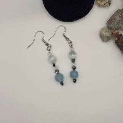 CAT EYES Korvakorut - Kissansilmä & Särökristalli 7cm