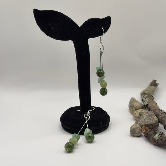 JASPIS - earrings made of Jasper and Aventurine 