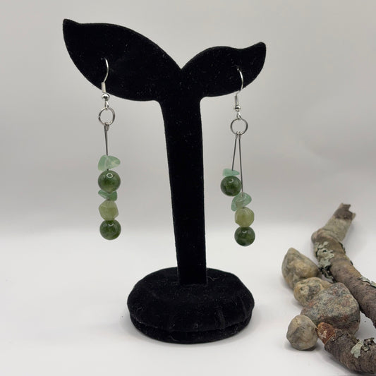 JASPIS - earrings made of Jasper and Aventurine 
