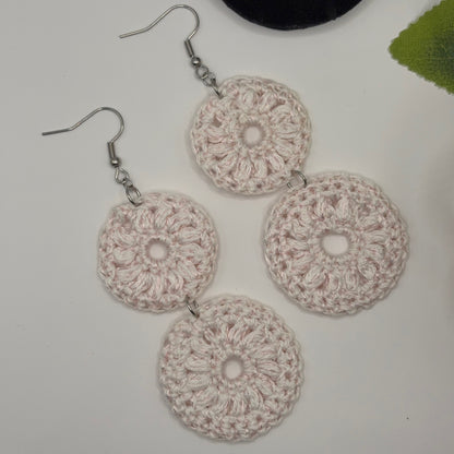 DOUBLE - Crochet Earrings Made of Cotton Yarn