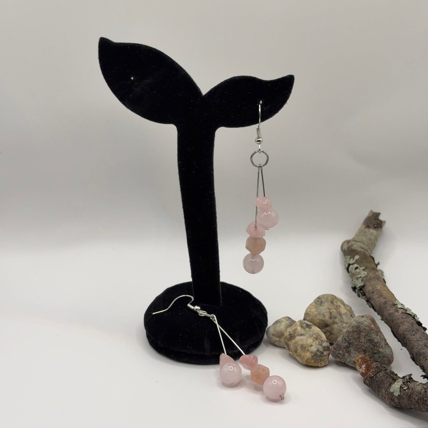 ROSE QUARTZ Earrings - Rose Quartz 8cm