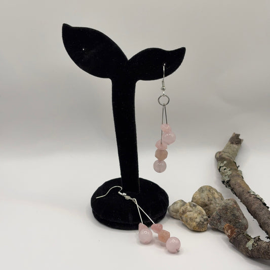ROSE QUARTZ Earrings - Rose Quartz 8cm