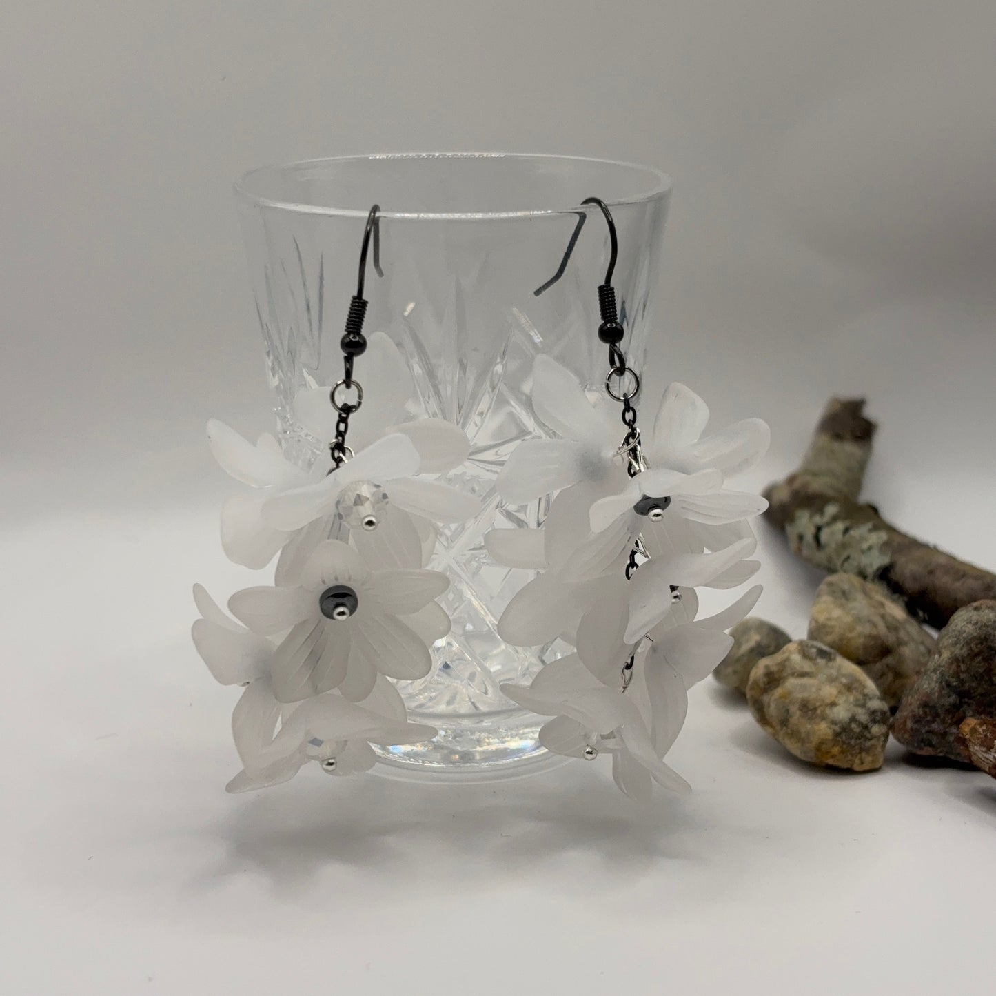 CLOCK FLOWER Earrings - Acrylic 6cm