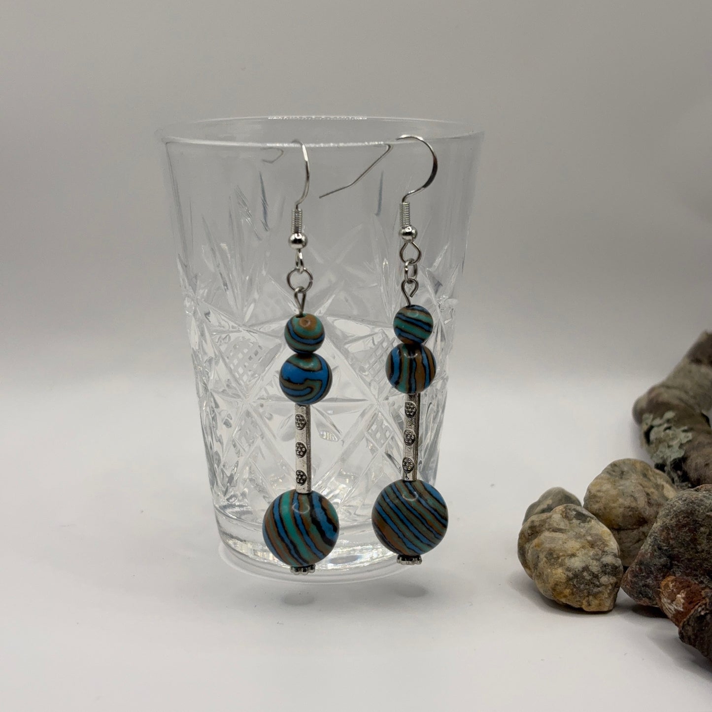 SYNTHETIC AGATE Earrings - Affordable Power Stone for Balance