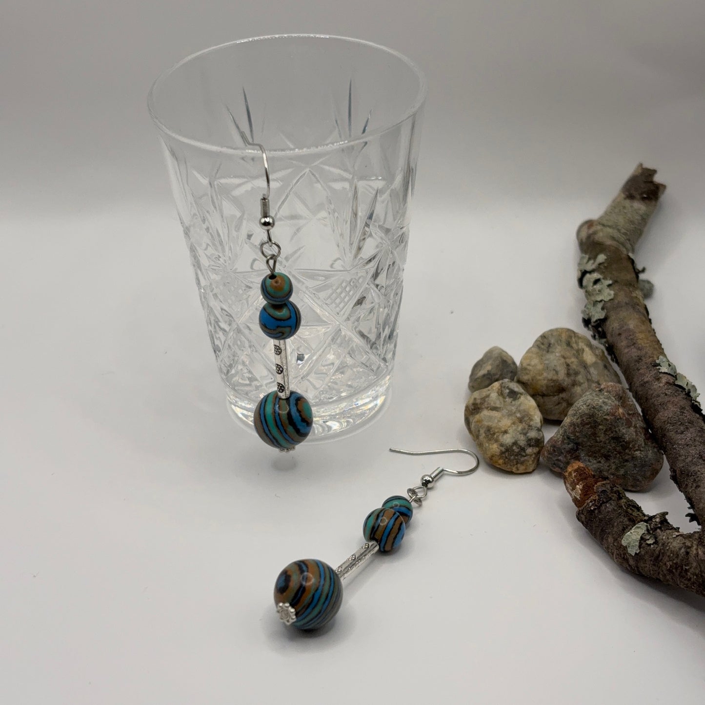 SYNTHETIC AGATE Earrings - Affordable Power Stone for Balance