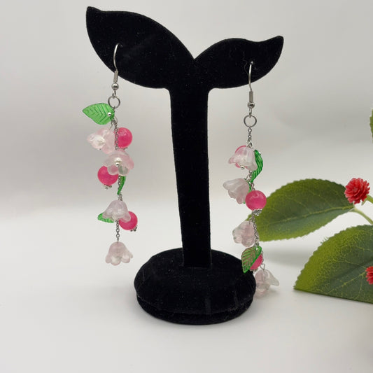 CURRANT FLOWER Earrings - Glass 9.5cm