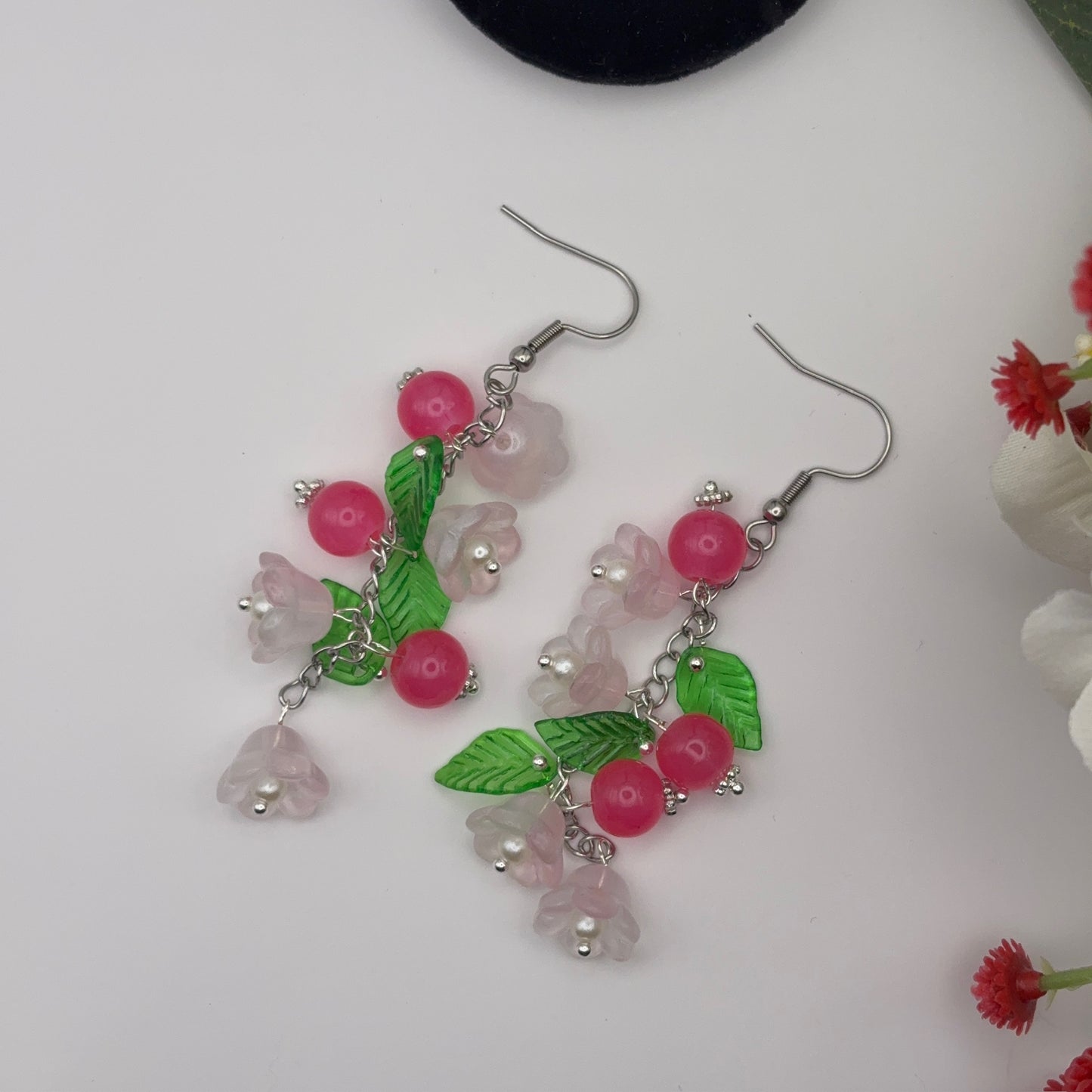 CURRANT FLOWER Earrings - Glass 8.5cm