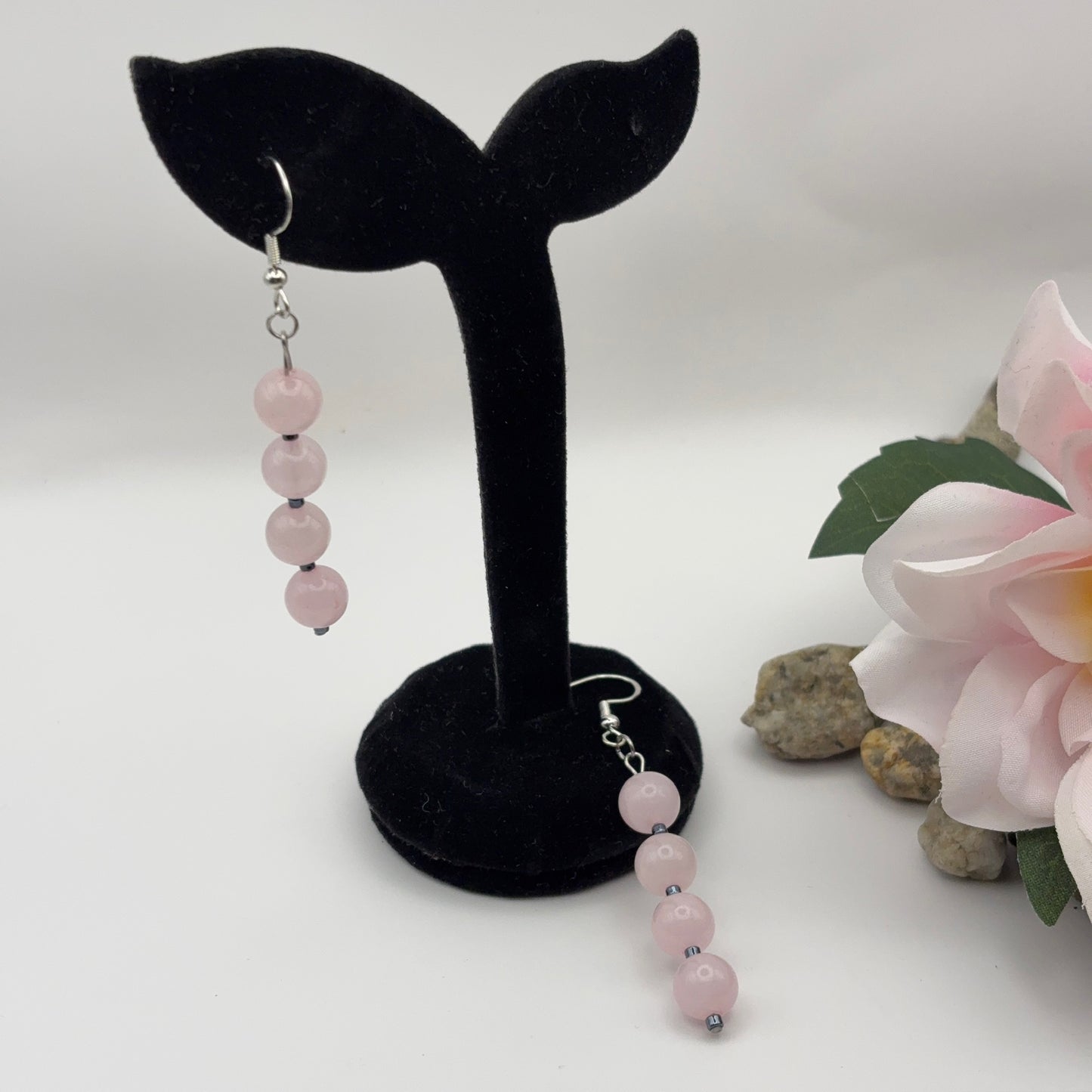 ROSE QUARTZ &amp; HEMATITE Earrings