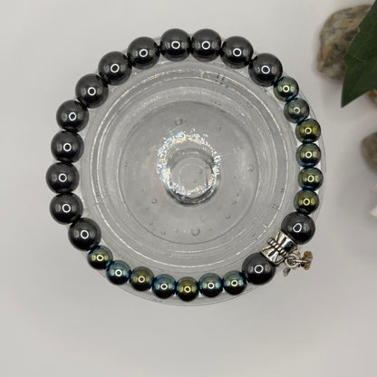 HEMATIITTI WINGS - uniikki rannekoru hematiitti -kivestä