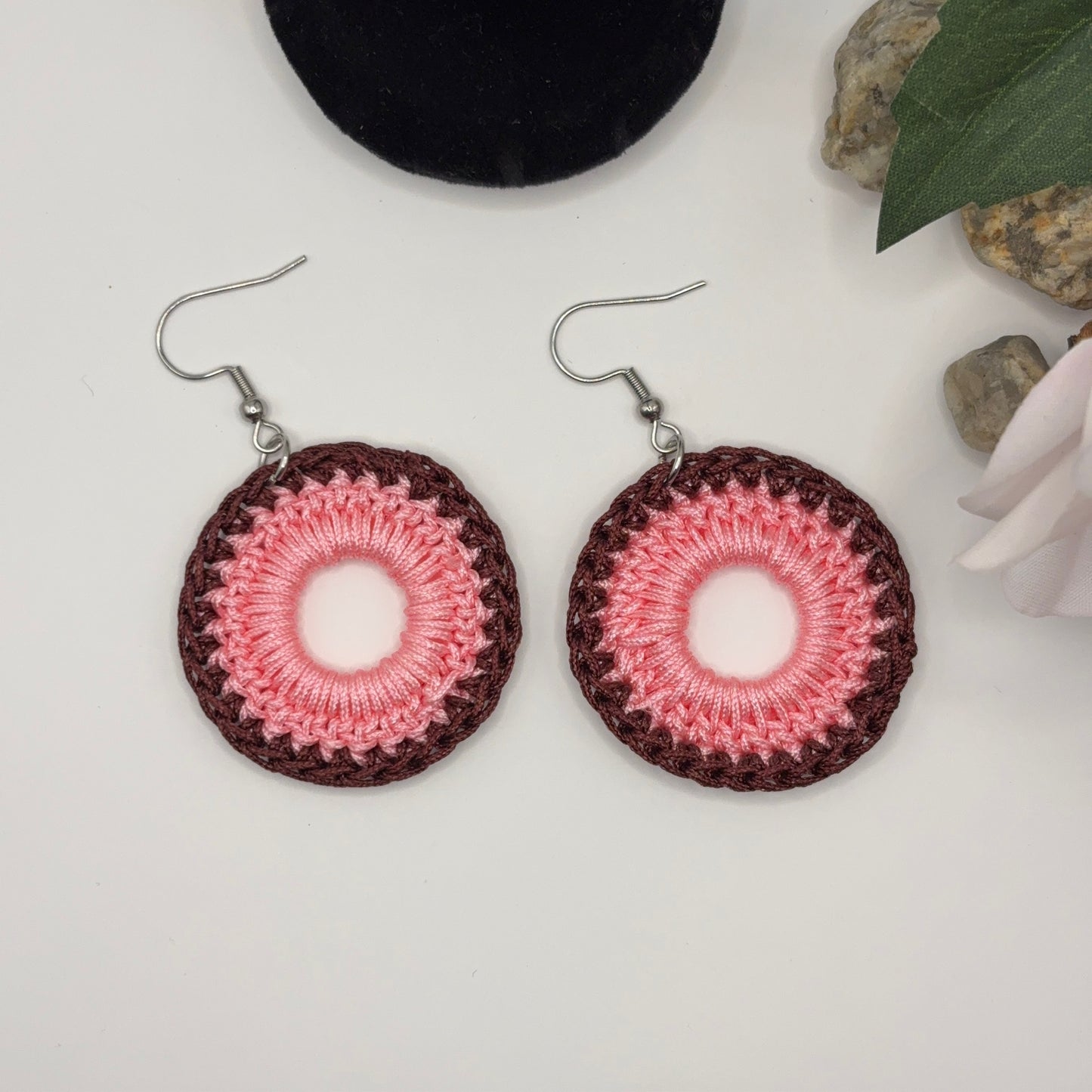 PINK - Virkatut Korvakorut Nailonlangasta