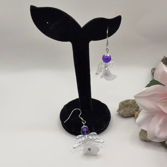 ANGEL Earrings - Glass &amp; Acrylic 5cm
