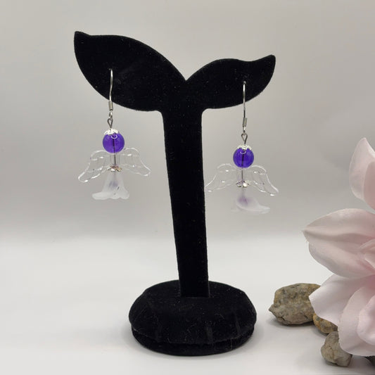 ANGEL Earrings - Glass &amp; Acrylic 5cm