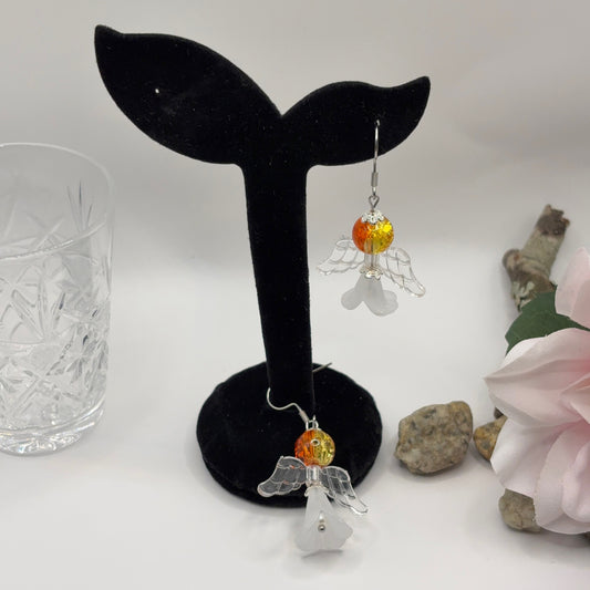 ANGEL Earrings - Glass &amp; Acrylic 5cm