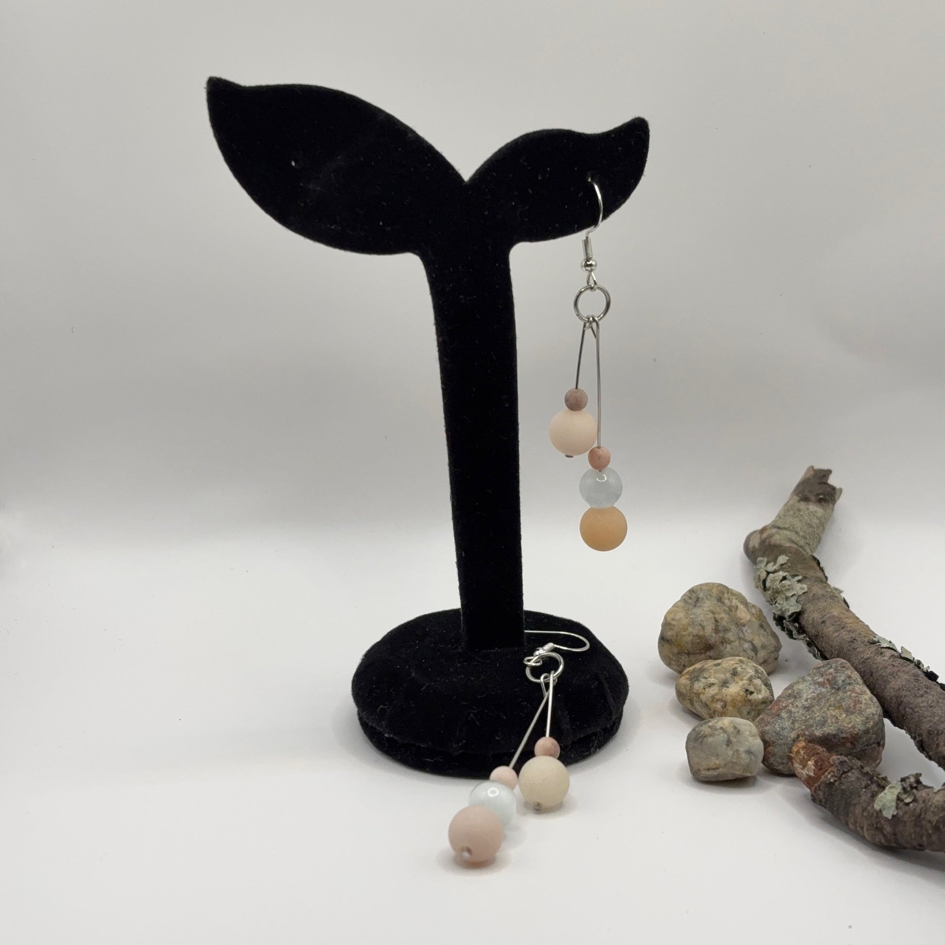 PINK AVENTURIINI Korvakorut - Aventuriini & Kissansilmä 7cm