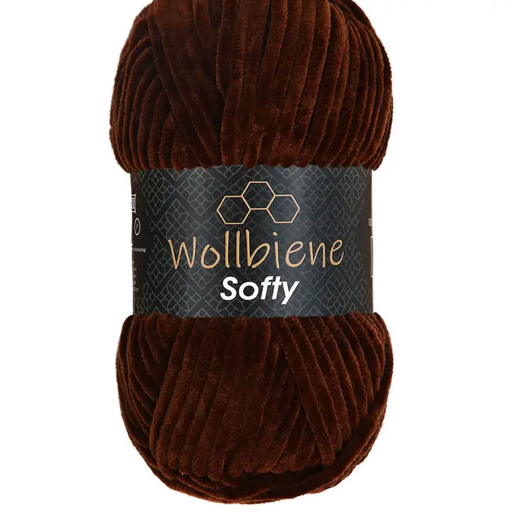 Wollbiene Softy Chenille Lanka 100g - Ruskea 84