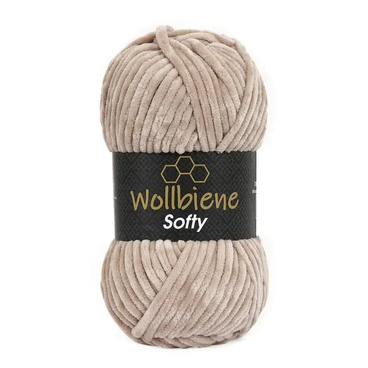 Wollbiene Softy Chenille Lanka 100g - Beige 91 - Super Bulky Pehmeä Samettilanka