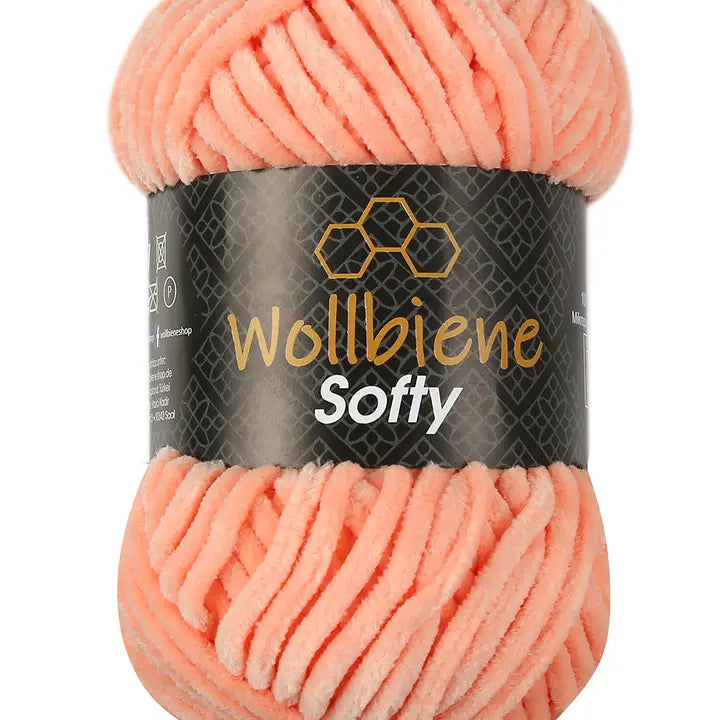 Wollbiene Softy Chenille Lanka 100g - Vaalea oranssi 30
